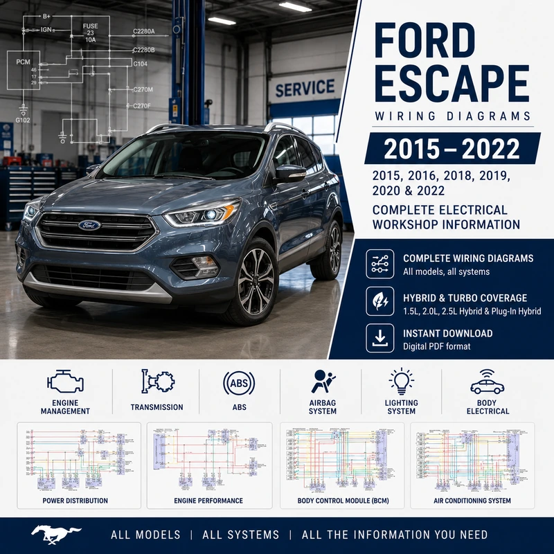 Ford Escape Wiring Diagrams 2015-2022 Ford Escape wiring diagrams 2015 2016 2018 2019 2020 2022 electrical schematics