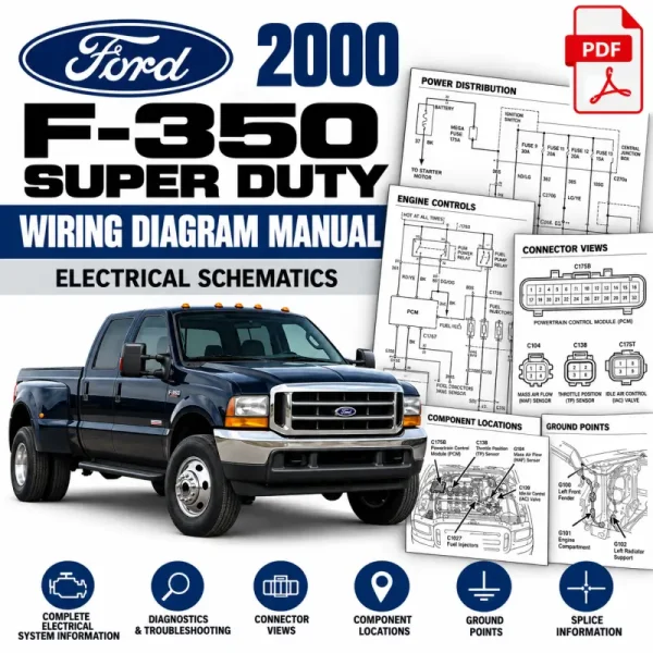 2000 Ford F-350 Super Duty wiring diagram manual electrical schematics PDF