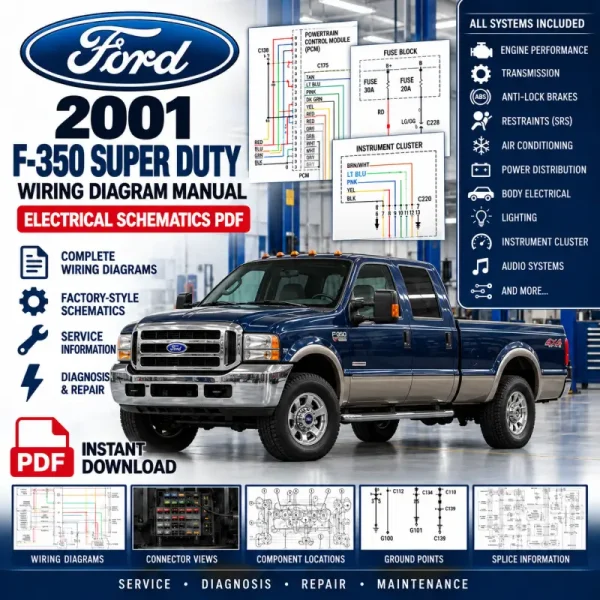 2001 Ford F-350 Super Duty wiring diagram manual electrical schematics PDF