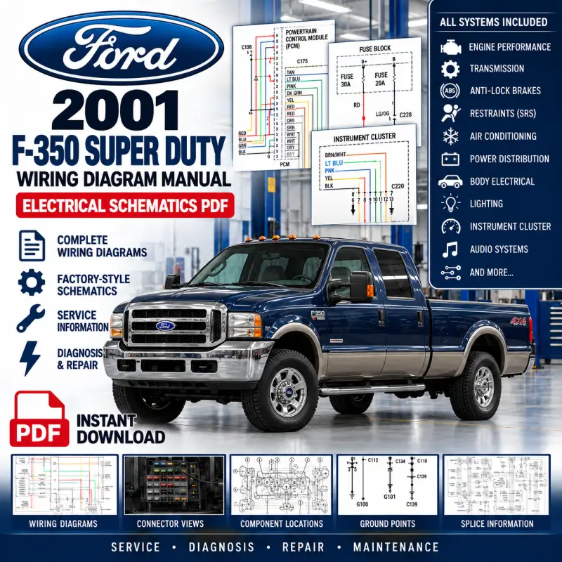 2001 Ford F-350 Super Duty Wiring Diagram Manual 2001 Ford F-350 Super Duty wiring diagram manual electrical schematics PDF