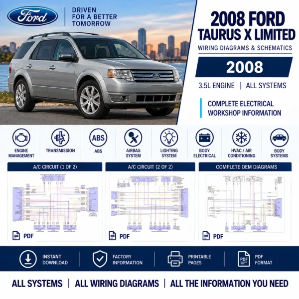 2008 Ford Taurus X wiring diagrams 3.5L AWD electrical schematics PDF