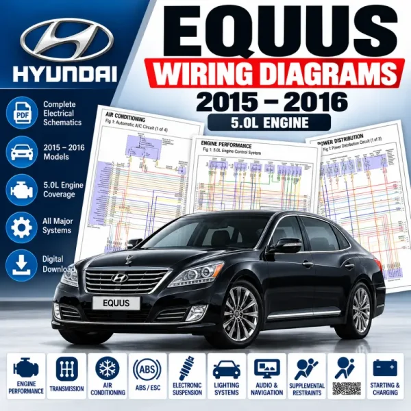 Hyundai Equus wiring diagram manual 2015 2016 5.0L electrical schematics