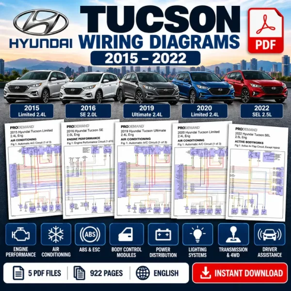 Hyundai Tucson wiring diagram manual 2015 2016 2019 2020 2022 electrical schematics