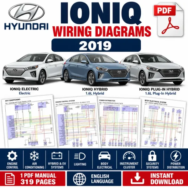 Hyundai Ioniq Electric, Hybrid and Plug-In Hybrid 2019 wiring diagram manual